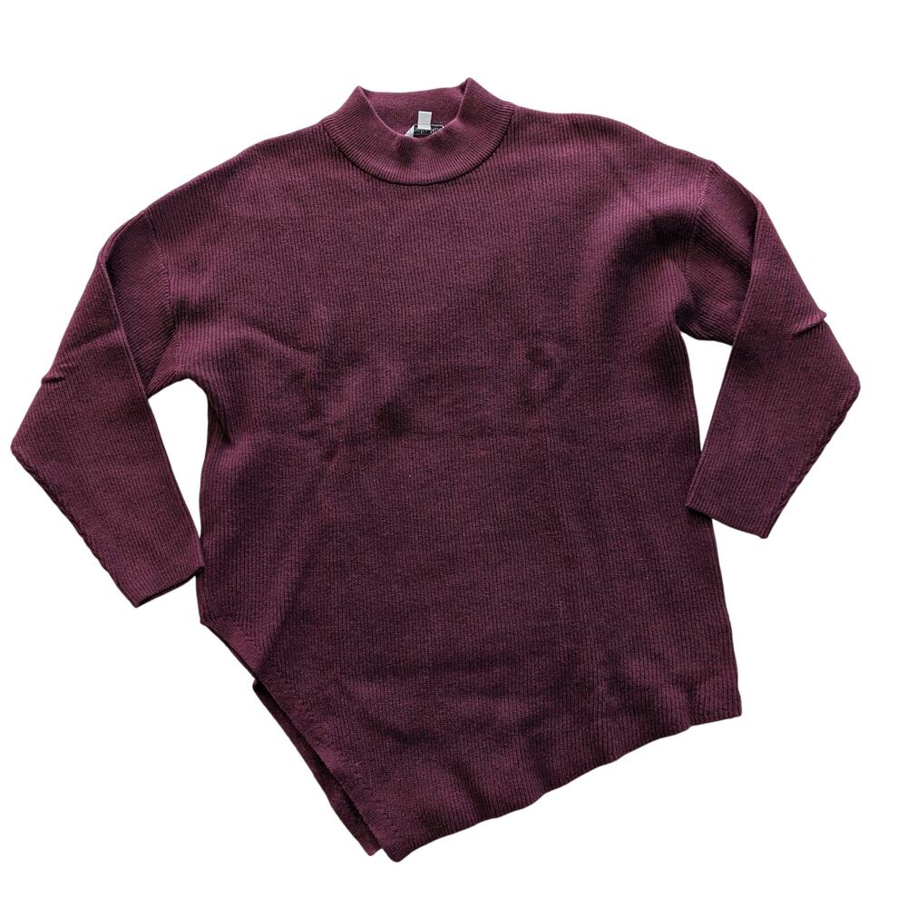 Ophelia Roe Burgundy Red Asymmetrical Sweater size Large